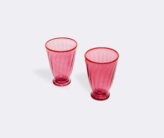 La DoubleJ 'Rainbow' glasses, set of two, fuchsia MULTICOLOUR LADJ23RAI120PIN