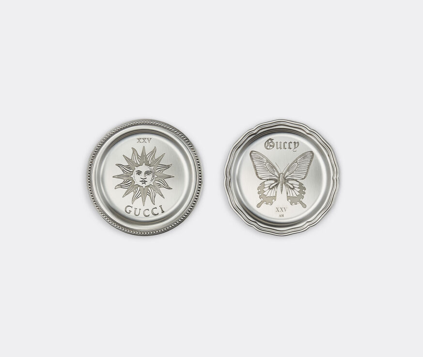 Gucci 'Sun and Butterfly' coaster, set of two silver GUCC22COA850SIL