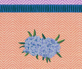 Lisa Corti &#39;Oleander&#39; runner, lilac and peach MULTICOLOUR LICO23RUN625LIL