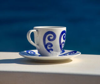 THEMIS Z 'Athenee Peacock' espresso cup and saucer, blue BLUE THEM24ATH150BLU