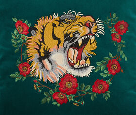 Gucci 'Tiger' velvet cushion MULTICOLOUR GUCC18CUS083GRN