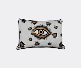 Les-Ottomans 'Eye' cotton embroidered cushion, white WHITE OTTO22COT690MUL