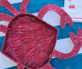 Les-Ottomans 'Crab' basket, red RED OTTO26RAF815RED