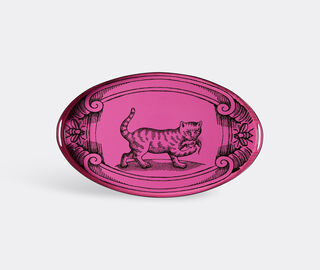 Gucci 'Cat' oval metal tray PINK GUCC18OVA544PIN