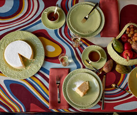 L'Objet 'Linen Sateen Waves' tablecloth, medium, red RED LOBJ23LIN368RED