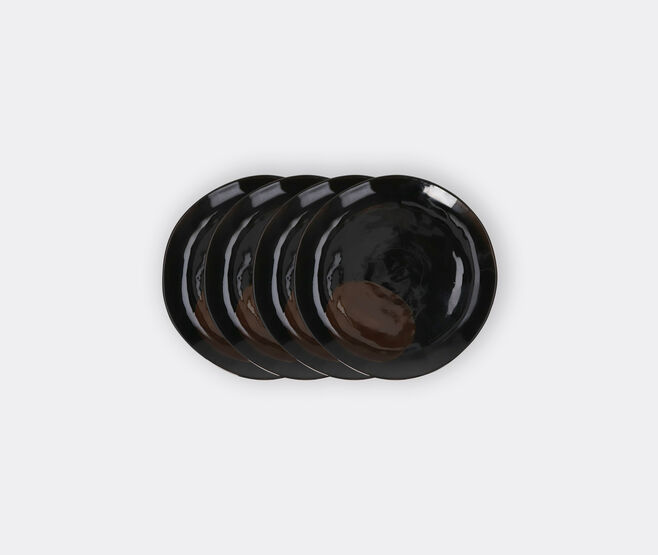 Pomax 'Cycle' dessert plate, set of four, brown MULTICOLOUR POMA26CYC194MUL