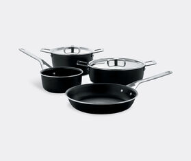 Alessi &#39;Pots&amp;Pans&#39;, set of six BLACK ALES21POT261BLK