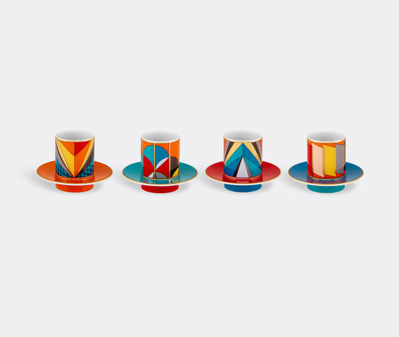 Vista Alegre 'Futurismo' coffee cup and saucer, set of four multicolour VIAL23FUT032MUL