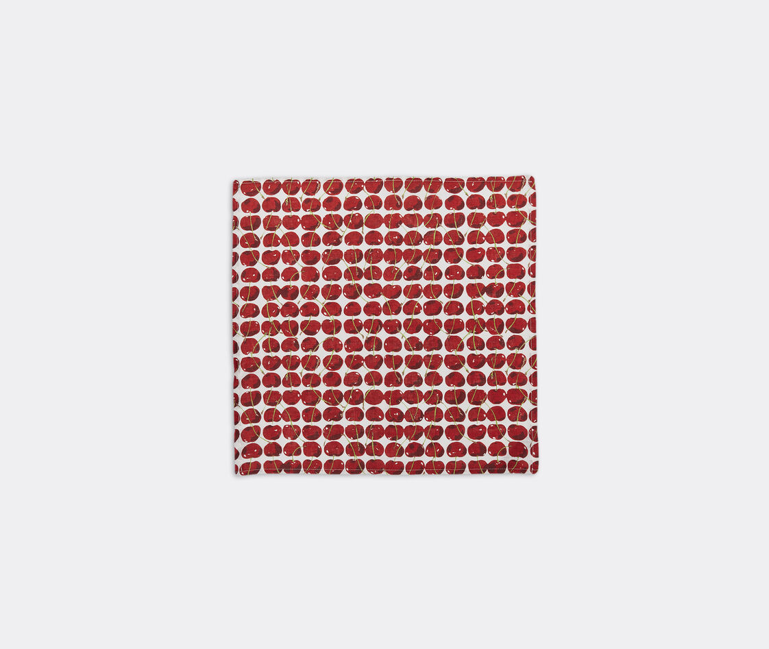 La Doublej 'cherries Avorio' Large Napkin In Ivory