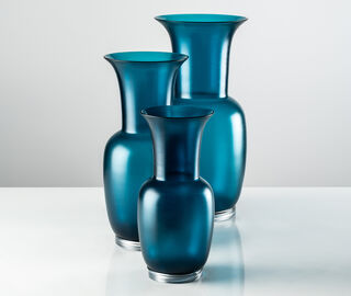 Venini 'Opalino Satin' vase, L, horizon BLUE VENI20SAT089BLU