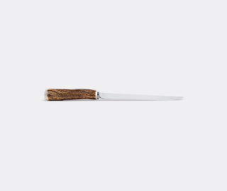 Lorenzi Milano Stag antler carving set SILVER CEMI15CAR184BRW