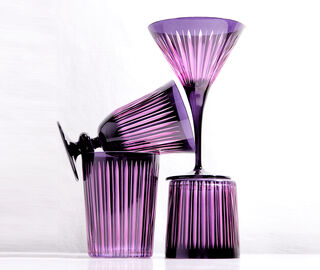 L'Objet 'Prism' martini glass, set of four, purple PURPLE LOBJ24PRI112PUR