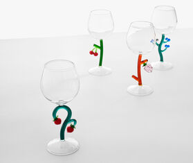Ichendorf Milano &#39;Fruits and flowers&#39; optical stemmed glass, set of six MULTICOLOUR ICMI24FRU916MUL