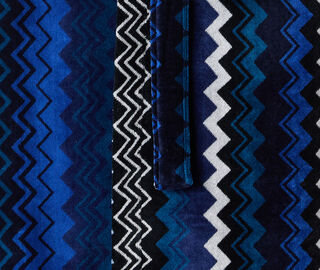 Missoni 'Giacomo' hooded bathrobe, blue multicolor BLUE MIHO26GIA944BLU