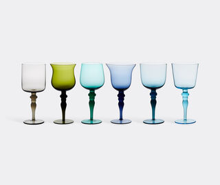 Bitossi Home Glasses, set of six, blue and green MULTICOLOUR BIHO19DIS772BLU