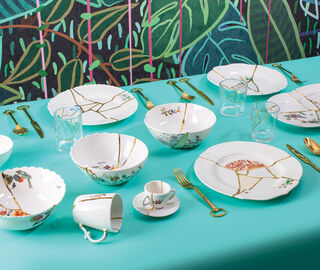 Seletti 'Kintsugi' coffee cup and saucer WHITE SELE21KIN414WHI