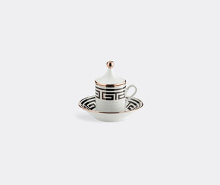Ginori 1735 'Labirinto T&ecirc;te &agrave; t&ecirc;te' coffee cup and saucer, set of two, black BLACK RIGI20LAB187BLK