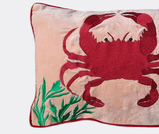 Les-Ottomans 'Crab' embroidered cushion MULTICOLOUR OTTO23COT194MUL