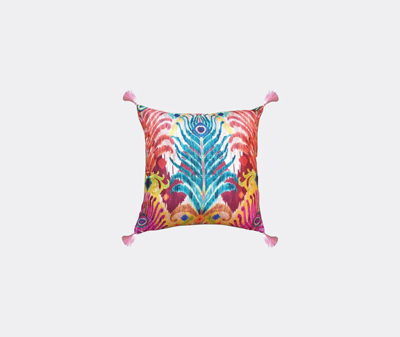 Les-Ottomans Silk cushion, peacock feather Multicolor ${masterID}