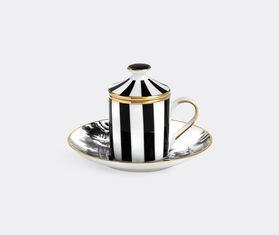 Simone Guidarelli Home 'Imperial Garden' lidded espresso cup and saucer, black and white MULTICOLOUR SIMO26SOU003MUL
