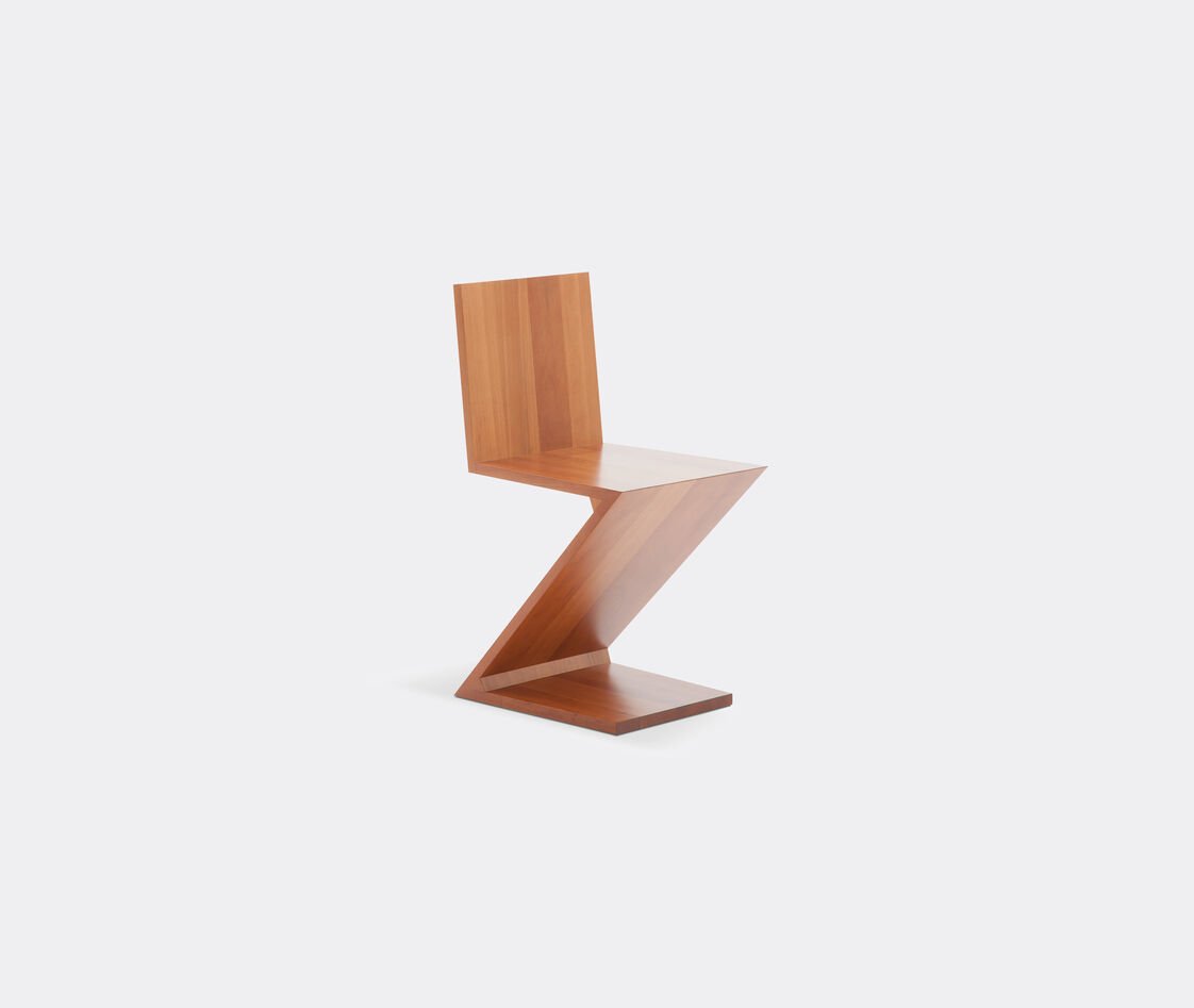 Cassina Zig-zag Cherrywood Chair In Brown