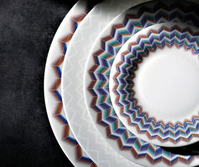 Missoni 'Zig Zag Jarris' dessert plate, set of six, blue MULTICOLOUR MIHO22ZIG385MUL