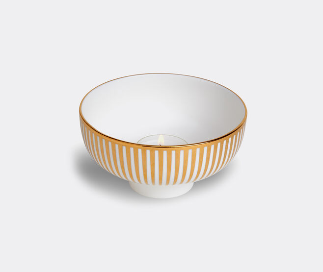 1882 Ltd 'Lustre' tealight, gold stripe GOLD 188219LUS753WHI