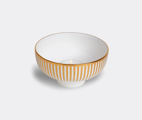 1882 Ltd 'Lustre' tealight, gold stripe  188219LUS753WHI