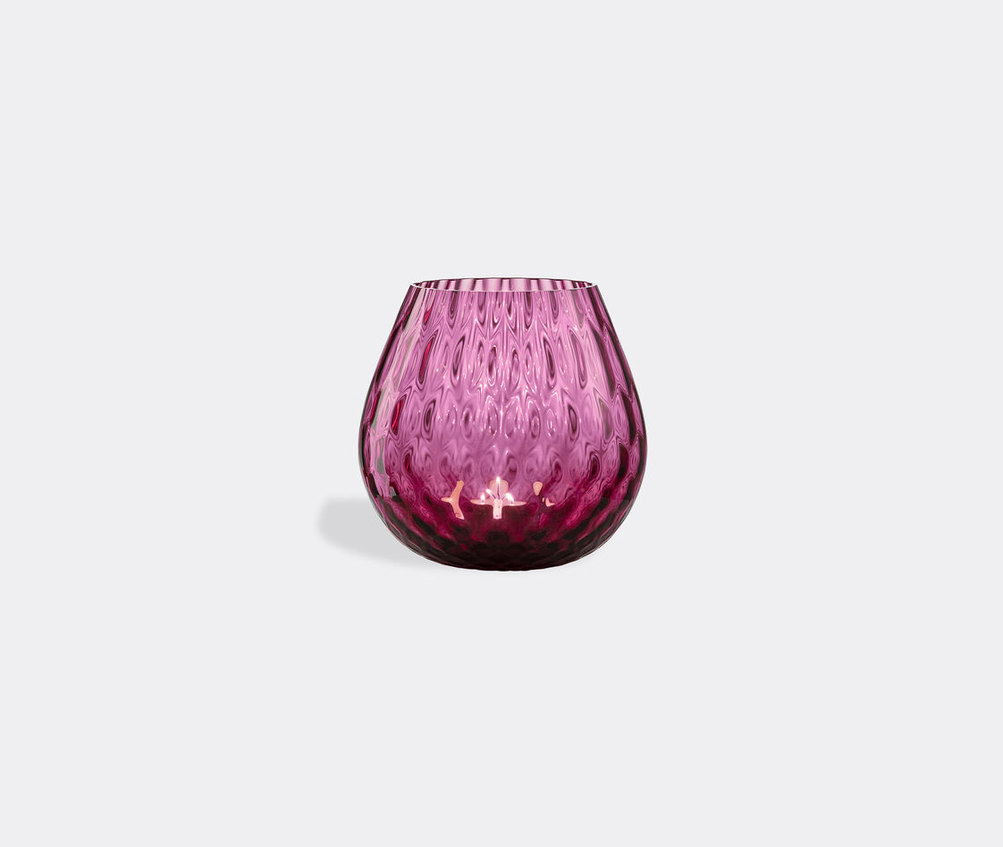 Nasonmoretti Glass Candle Holder In Ruby Red