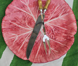 Les-Ottomans 'Bamboo' meat carving set, set of two, silver MULTICOLOUR OTTO26BAM453MUL