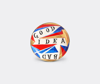 L'Objet 'Good/Bad Idea' plate, white, blue and gold MULTICOLOUR LOBJ25RUA819MUL