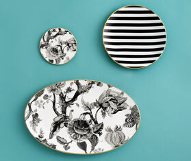 Simone Guidarelli Home 'Secret Garden' oval platter, black and white MULTICOLOUR SIMO26SOU914MUL