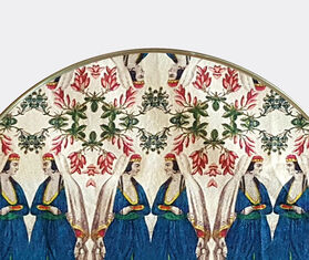 Les-Ottomans Patch NYC tray, blue and white MULTICOLOUR OTTO20PAT474MUL