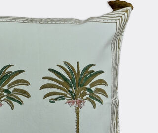 Les-Ottomans 'Palms' hand printed cushion MULTICOLOUR OTTO23HAN231MUL