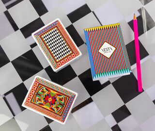 VESTA Playing card set with notebook and pencil, multicolor MULTICOLOUR VEST25PLA636MUL