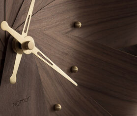 Nomon 'Ciclo' clock, walnut and brass WALNUT NOMO21CIC883BRW