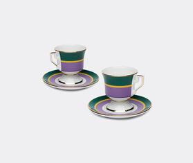 La DoubleJ 'Rainbow' espresso cup and saucer, set of two, violet PURPLE LADJ23ESP219PUR