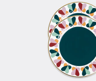 La DoubleJ 'Farfalle Ring' dessert plate, set of two MULTICOLOUR LADJ22DES054MUL