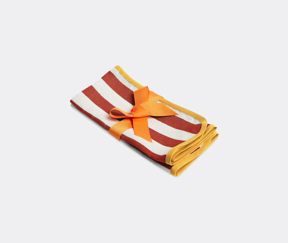 La DoubleJ 'Riviera Mattone' linen napkin, set of two, multicolor TERRACOTTA LADJ24RIV342MUL