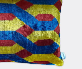 Les-Ottomans Velvet cushion, yellow, blue and red MULTICOLOUR OTTO23VEL071MUL
