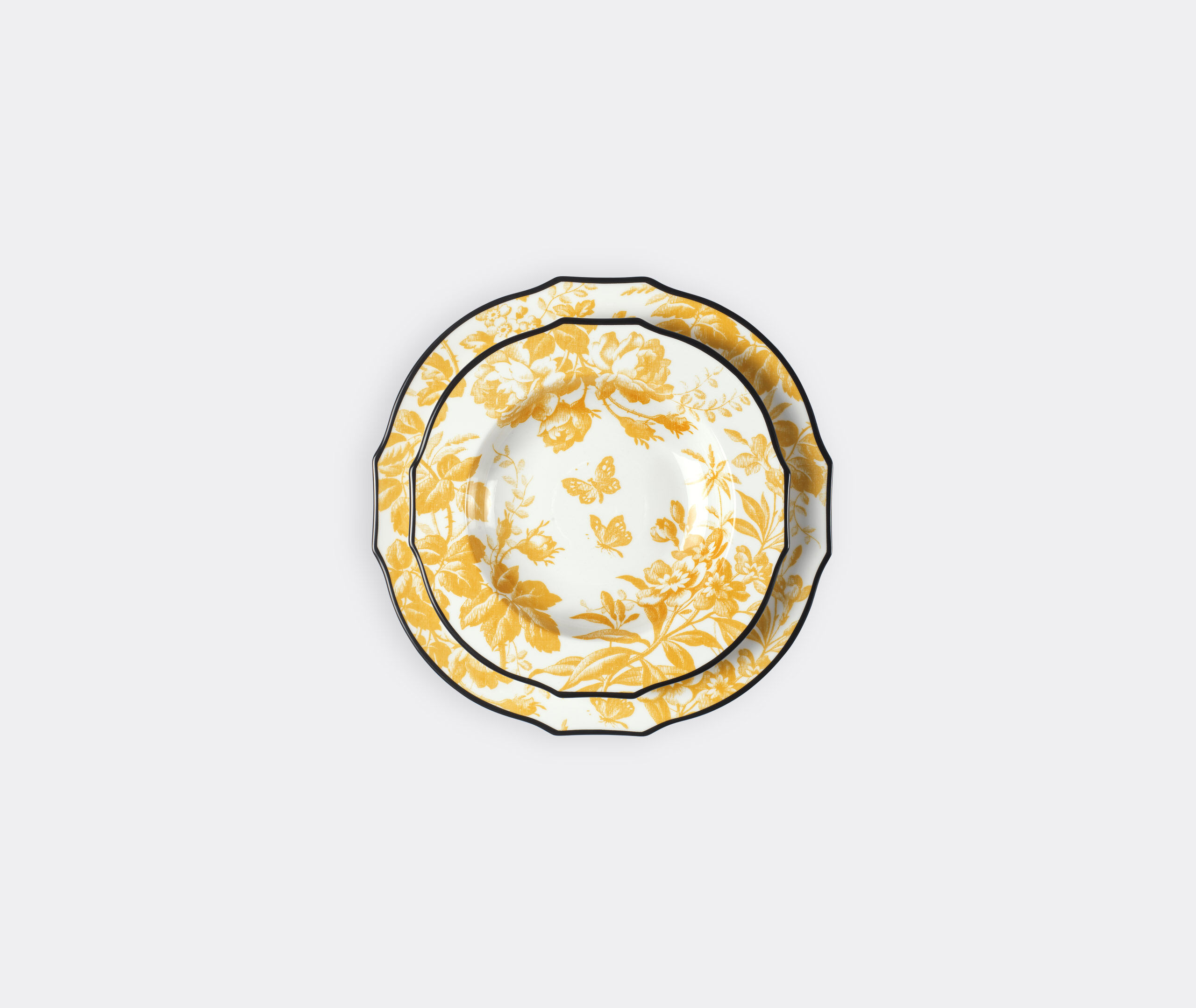 Herbarium' dinner plate, set of two, yellow by Gucci | Tableware