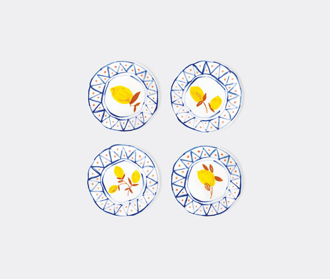 &k Amsterdam 'Lemon Moroccan' dessert plate, set of four, multicolor MULTICOLOUR AMST25PLA756MUL