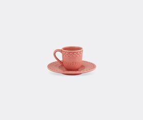Bordallo Pinheiro &lsquo;Fantasia&rsquo; coffee cup and saucer, set of four, pink PINK BOPI23FAN772PIN