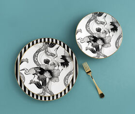 Simone Guidarelli Home 'Wing of Water' dinner plate, black and white MULTICOLOUR SIMO26SOU648MUL