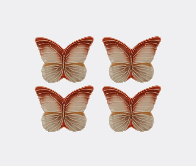 Bordallo Pinheiro 'Cloudy Butterflies' dessert plate, set of four, pink MULTICOLOUR BOPI23CLO512MUL