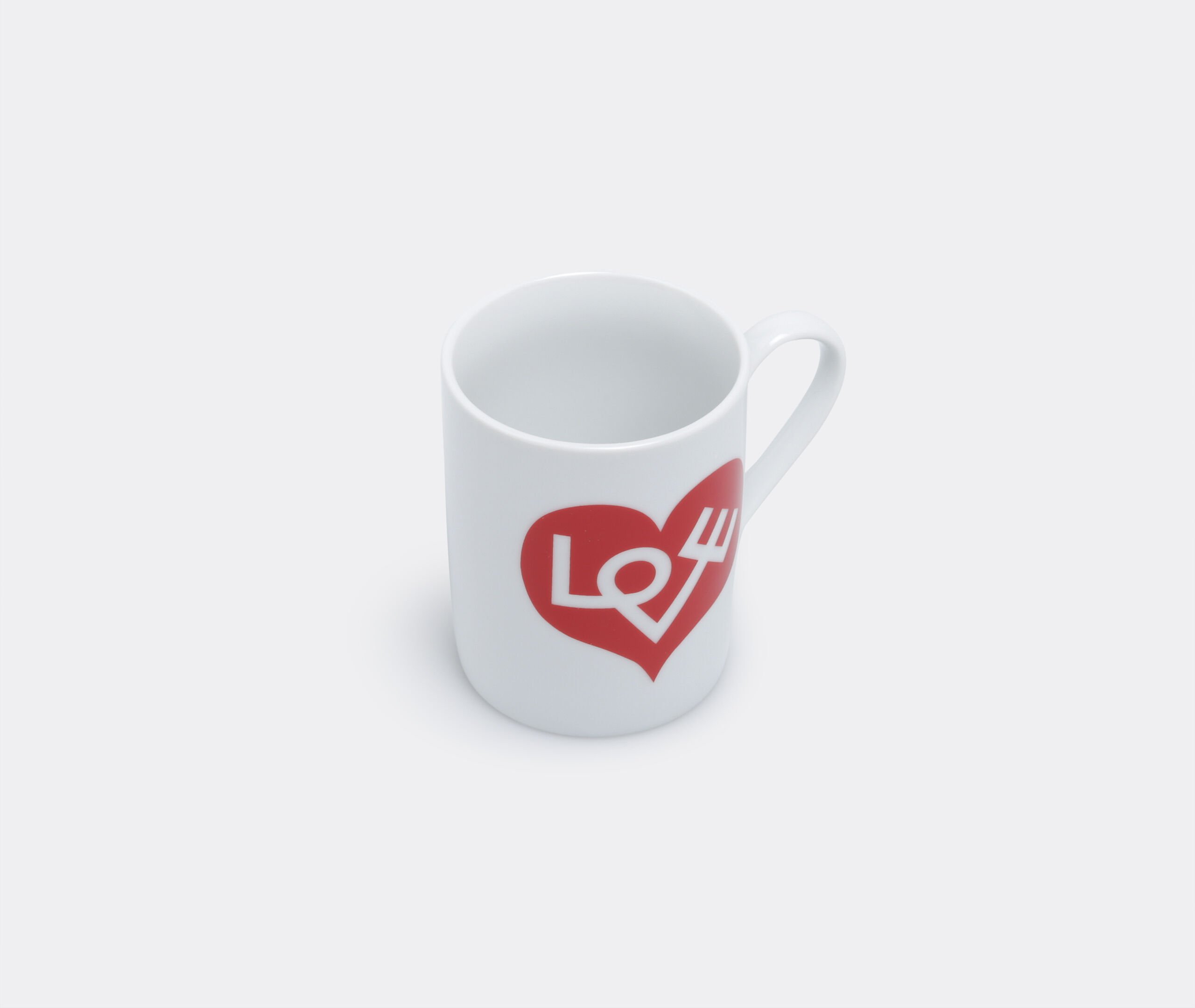 Love Heart' coffee mug, red, curved handle by Vitra | Tea And