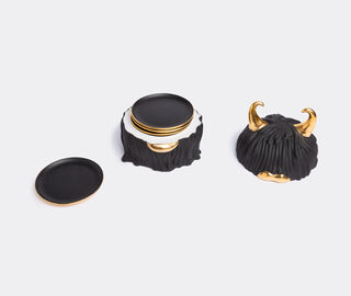 L'Objet 'Lynda' box and plate,set of four, black BLACK LOBJ19LYN400BLK