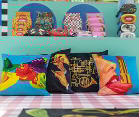 Seletti 'Tongue' cushion, UK BLUE SELE21FIR838MUL