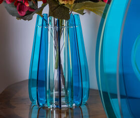 VESTA 'Iride' vase, small, blue BLUE VEST26SMA232BLU