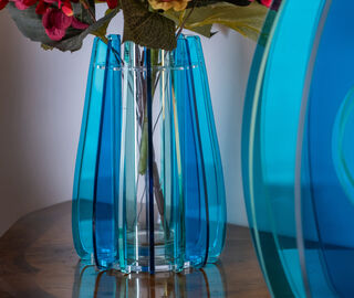 VESTA 'Iride' vase, small, blue BLUE VEST26SMA232BLU